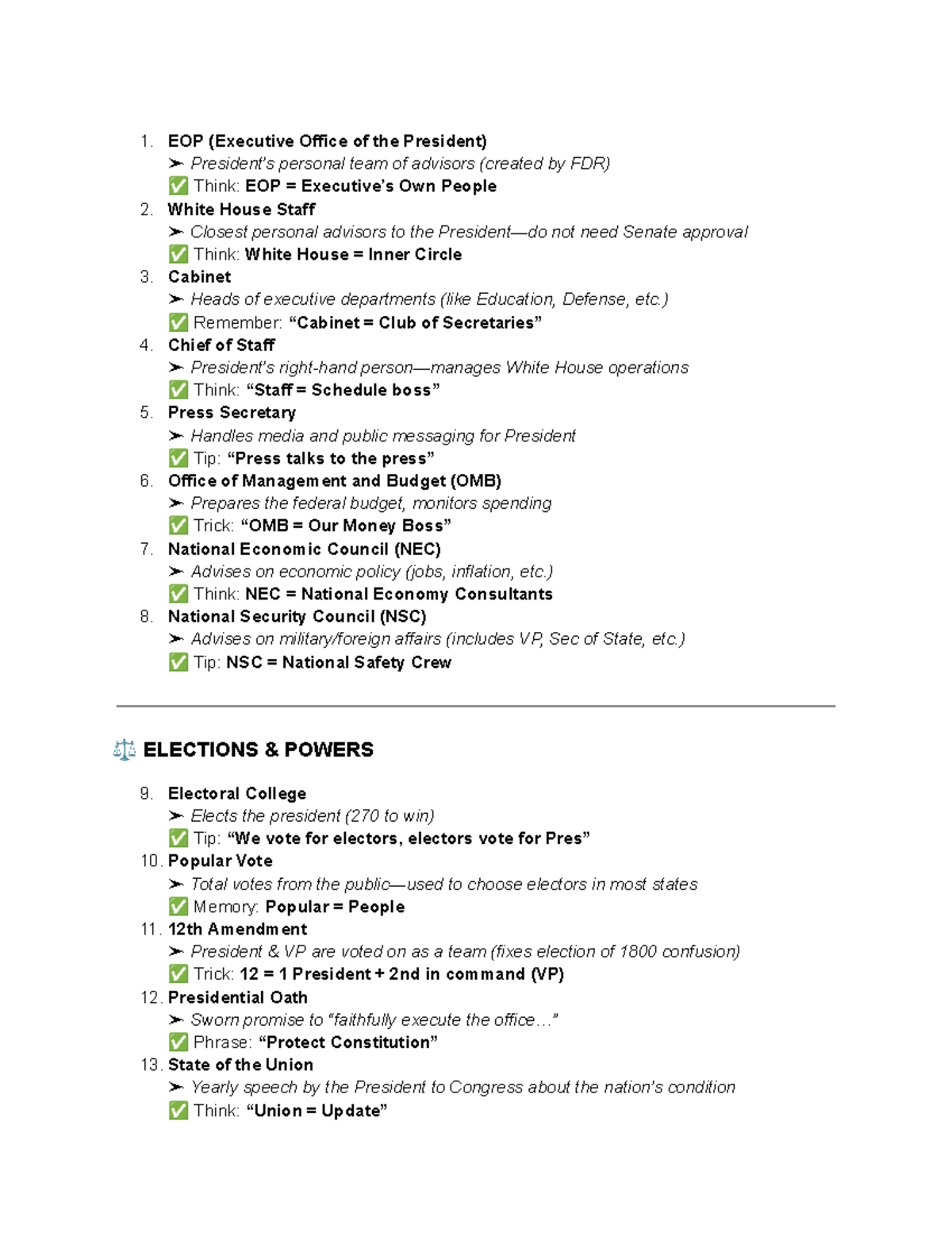 Quick Study Guide: Famous Presidents & U.S. Government Essentials (EOP ...