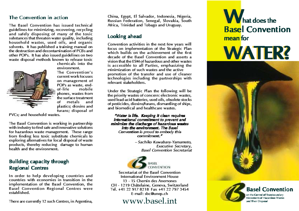 Basel Convention Guidelines for Hazardous Waste Management - Studocu