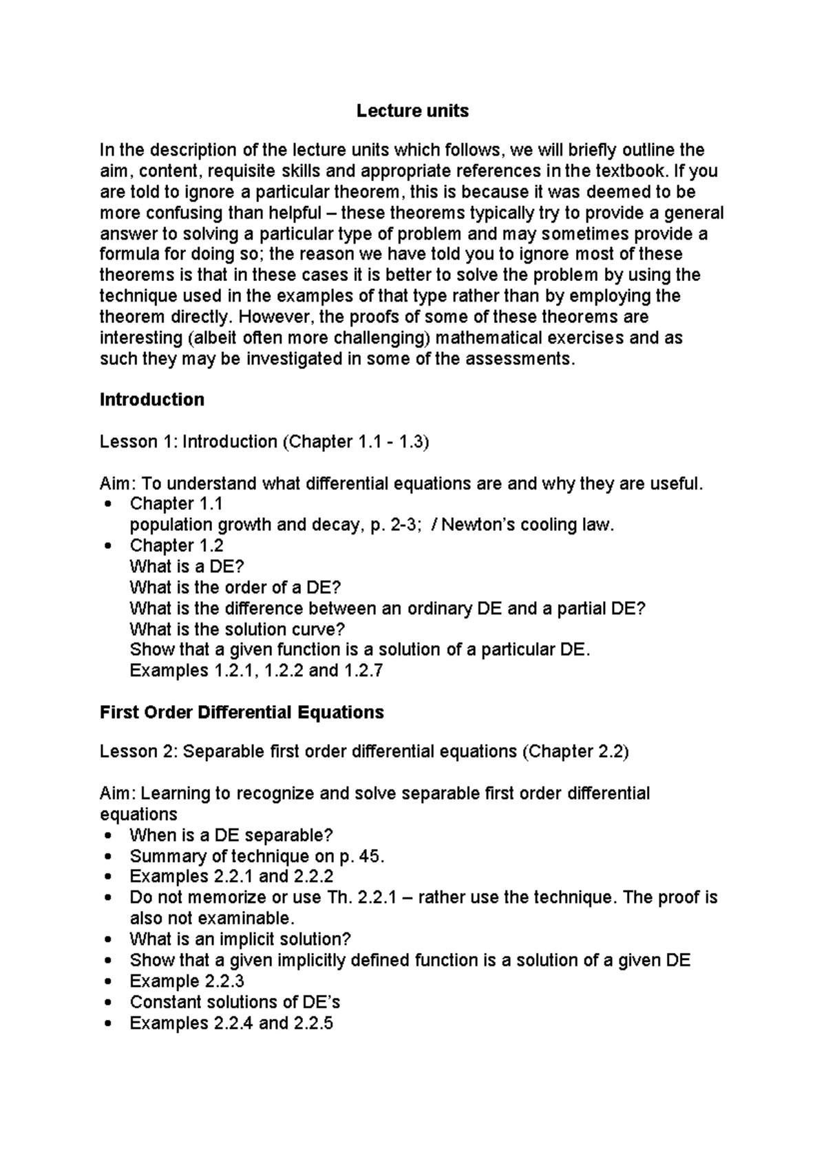 Summary of Differential Equations: Existence, Uniqueness & Techniques ...