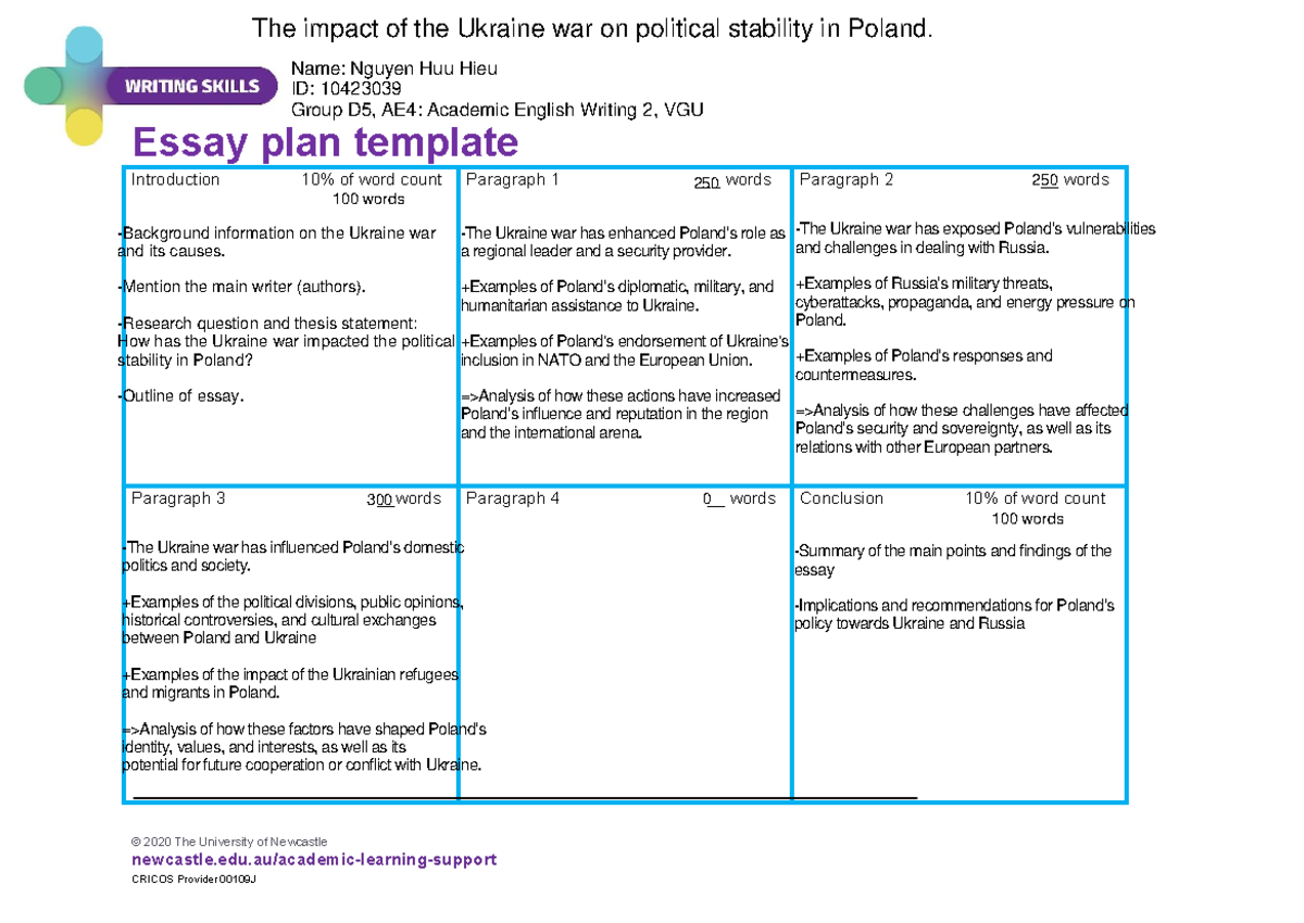 Essay-Plan-10423039 - business writing - Essay plan template ...