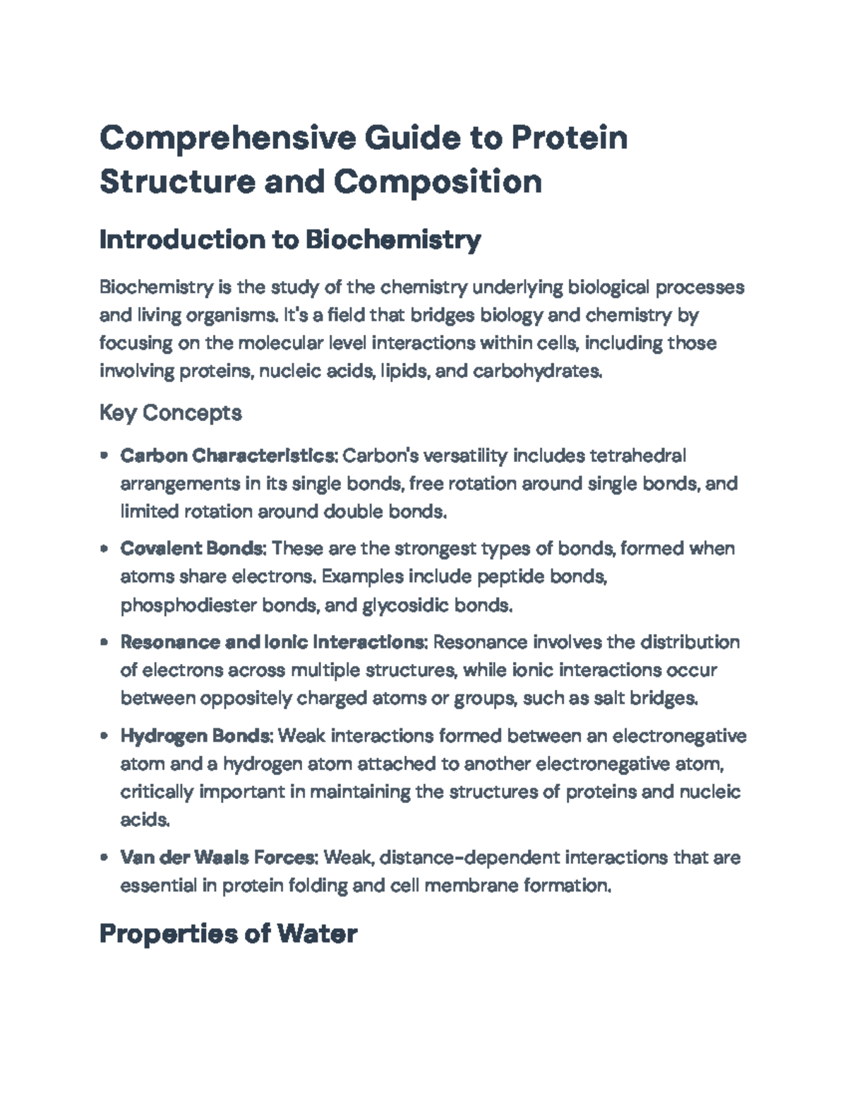 Comprehensive Guide to Protein Structure and Composition (Biochem 101 ...