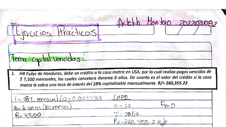 Ejercicio 3er Parcial - Análisis de Pagos Vencidos y Financiamientos CMPD - Document Preview