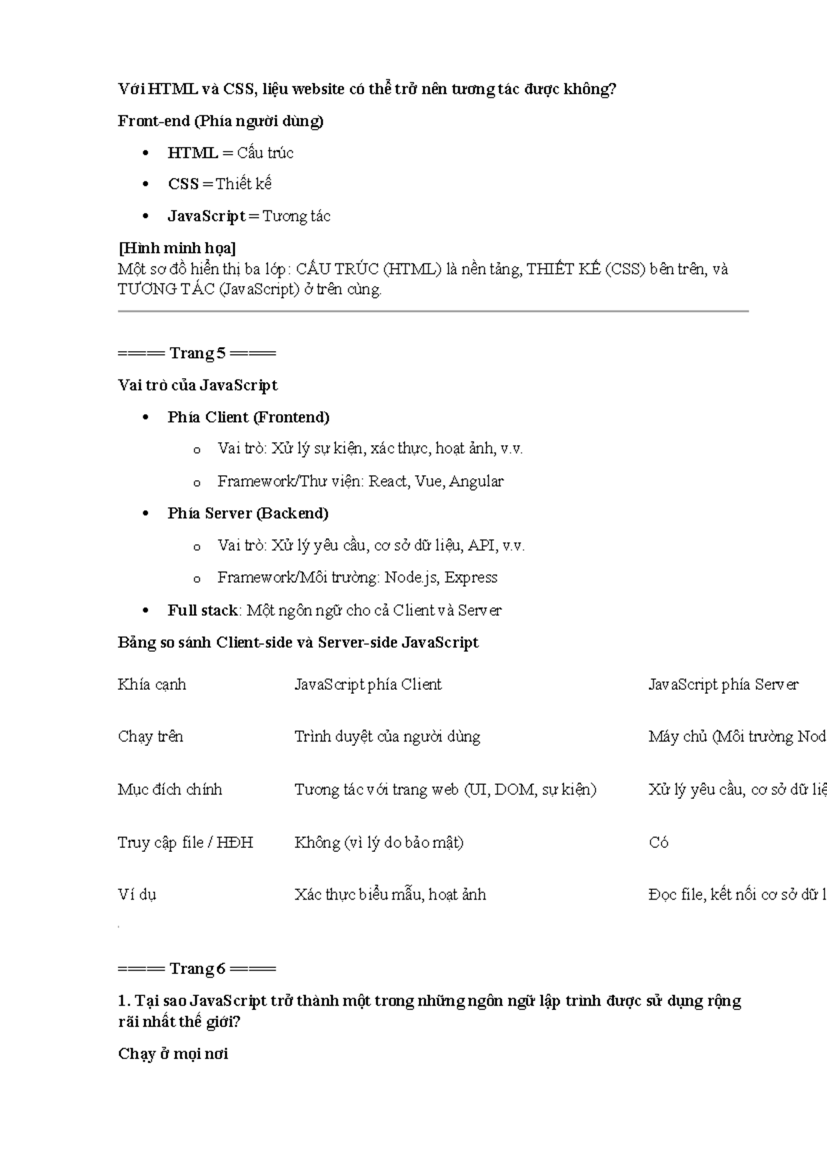 JS - Tương Tác Website với HTML, CSS và JavaScript - Studocu