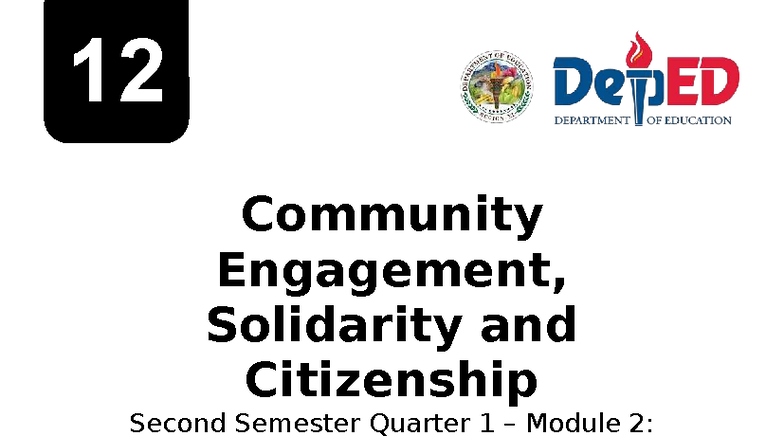 CESC12 2ND-SEM Q3 Module 2: Understanding Community Engagement and ...