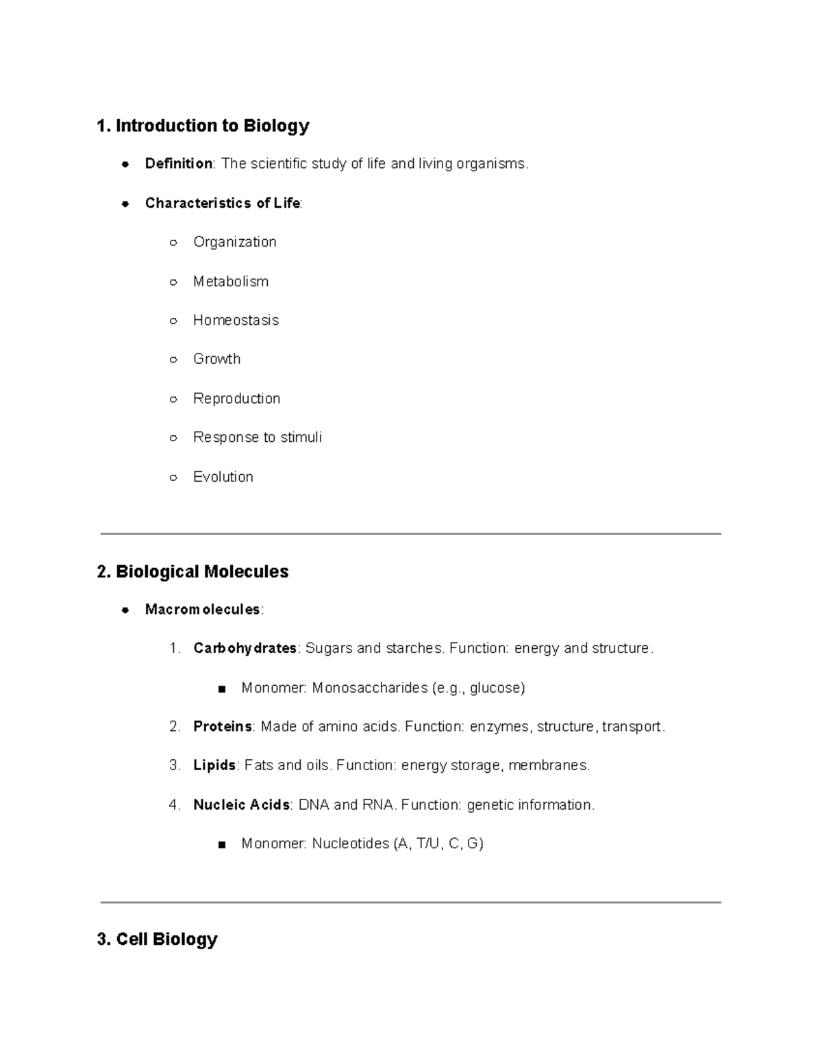 Biology 101: Comprehensive Study Notes on Life Sciences - Studocu