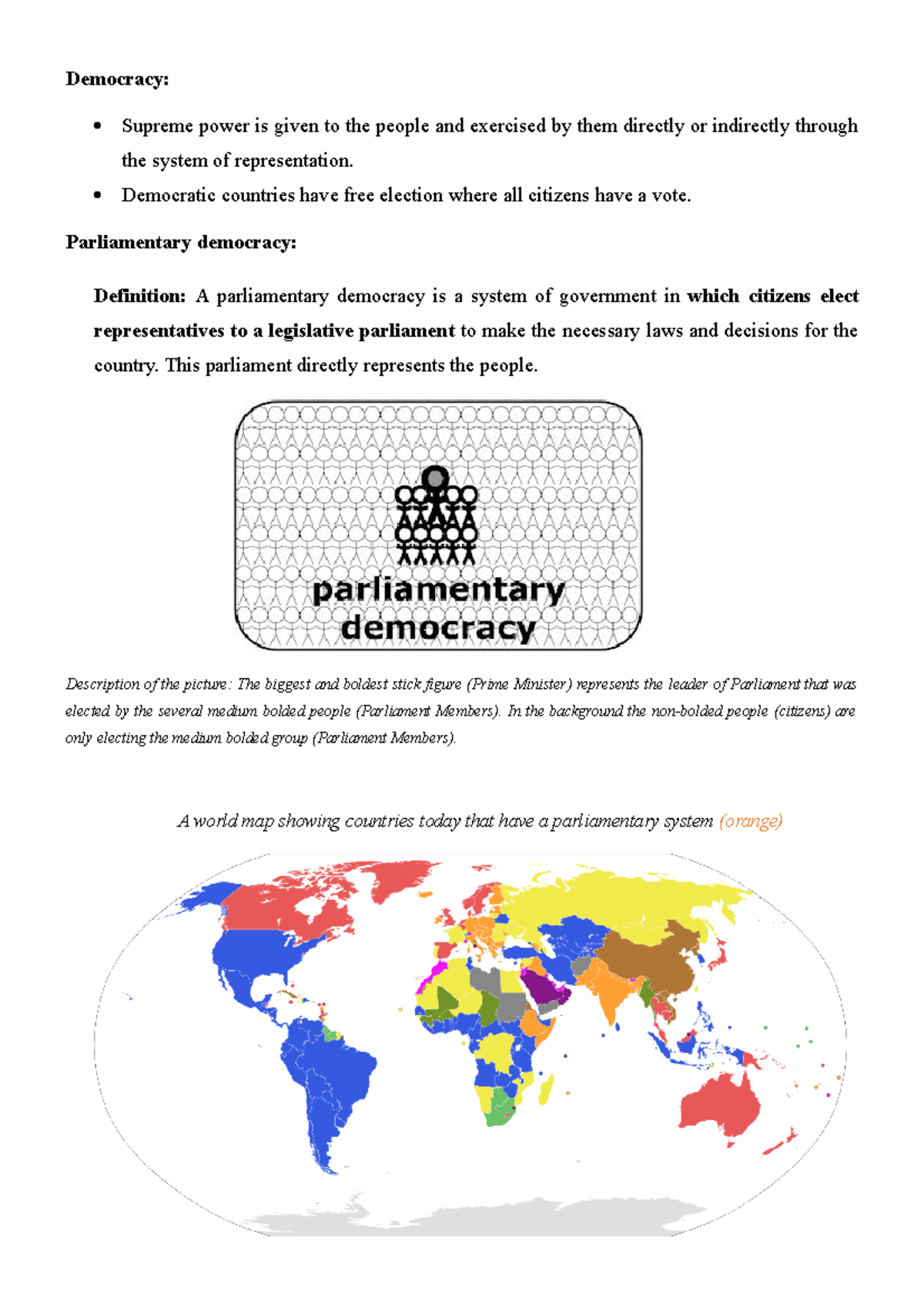 Parliamentary Democracy: Concepts, Features, and Global Examples - Studocu