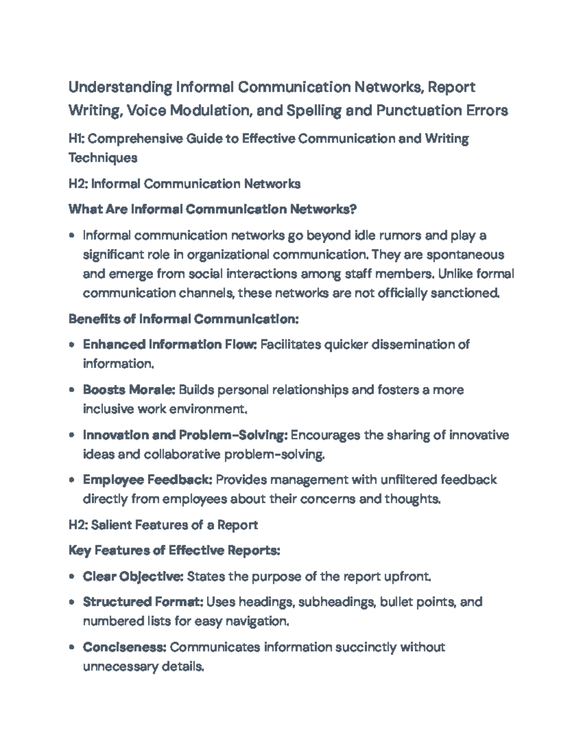 Effective Communication & Writing Techniques Report - Understanding ...