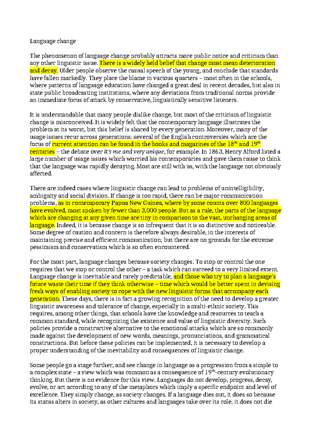 Language Change: Understanding Its Impact and Misconceptions (ENG101 ...