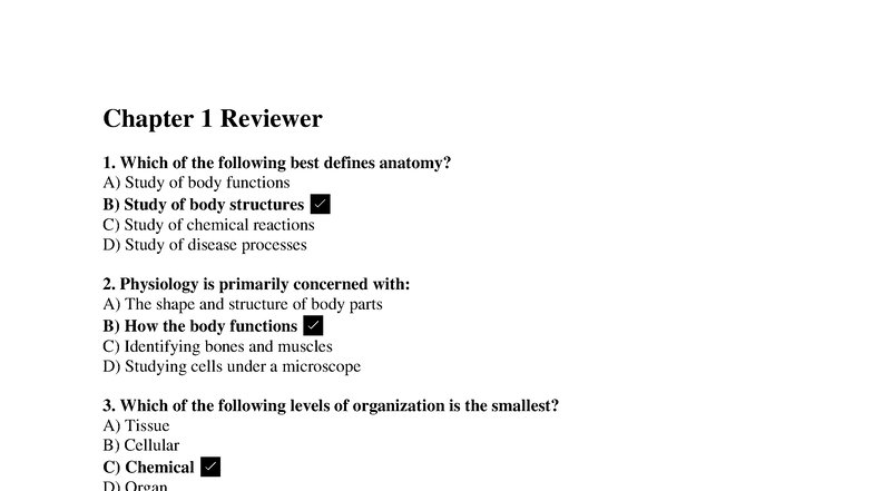Chapter 1 Reviewer - Anatomy & Physiology Overview - Studocu