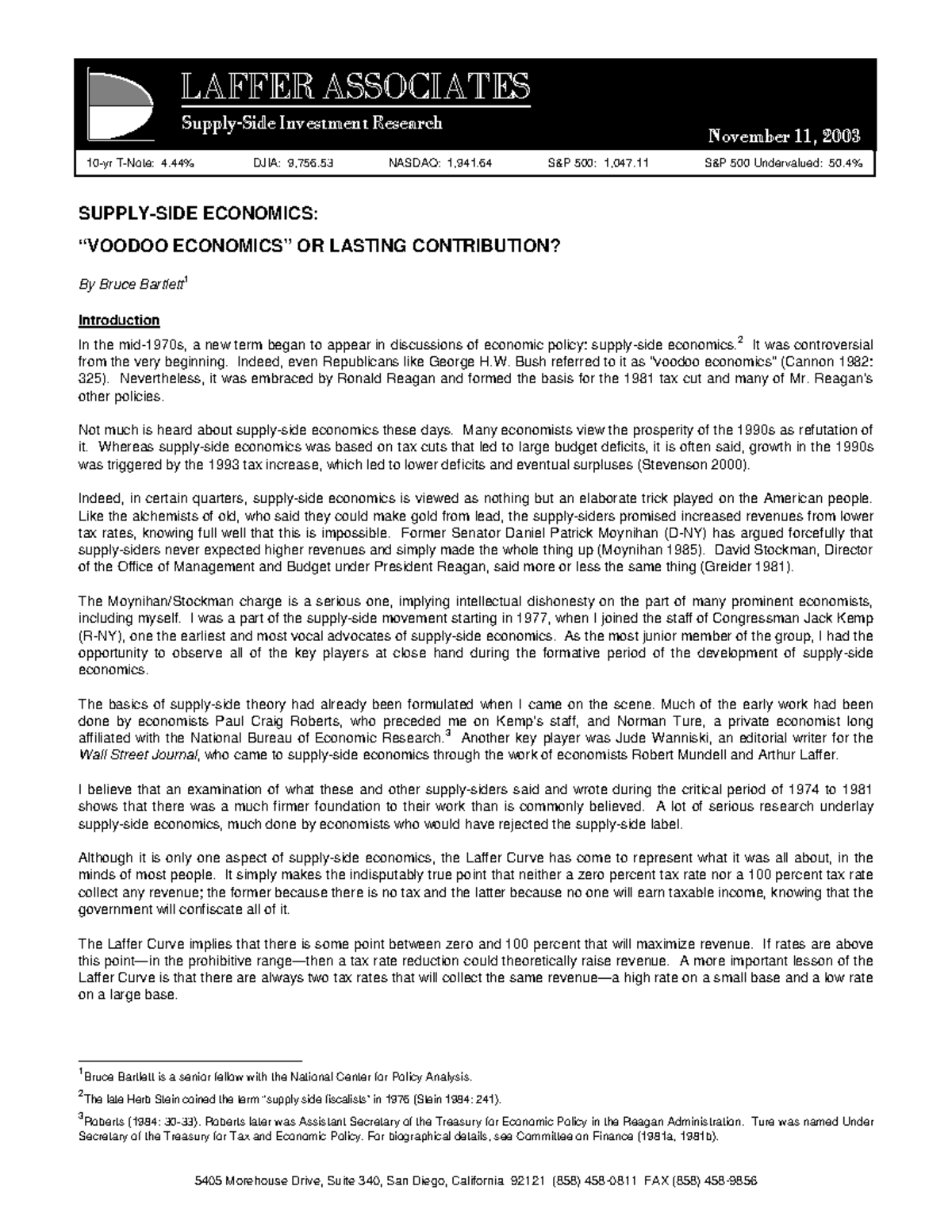 ECON 5405: Supply-Side Economics: Voodoo or Valid Contribution? - Studocu