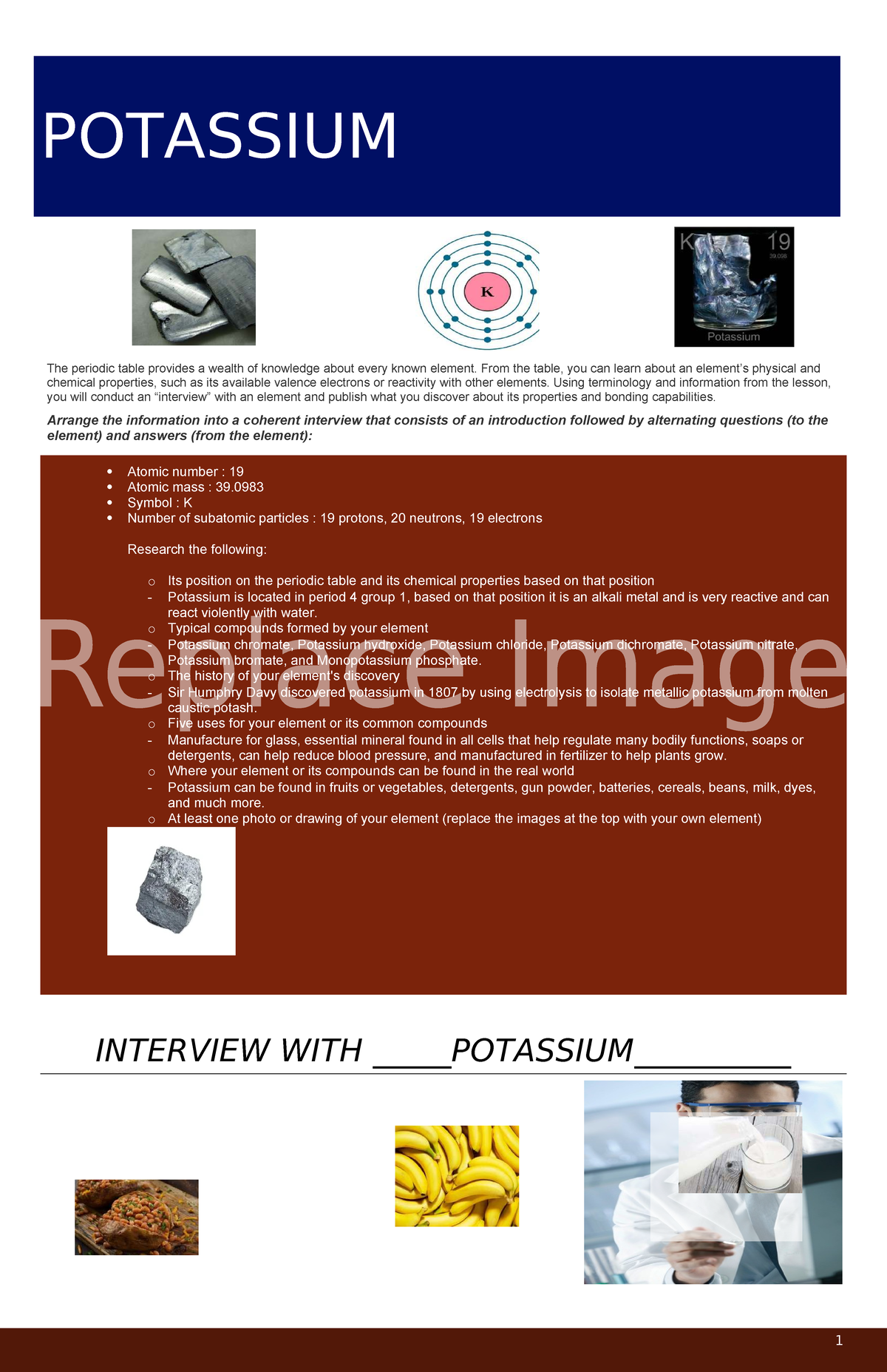 01.05 Atomic structure and Forces - 1 POTASSIUM The periodic table ...