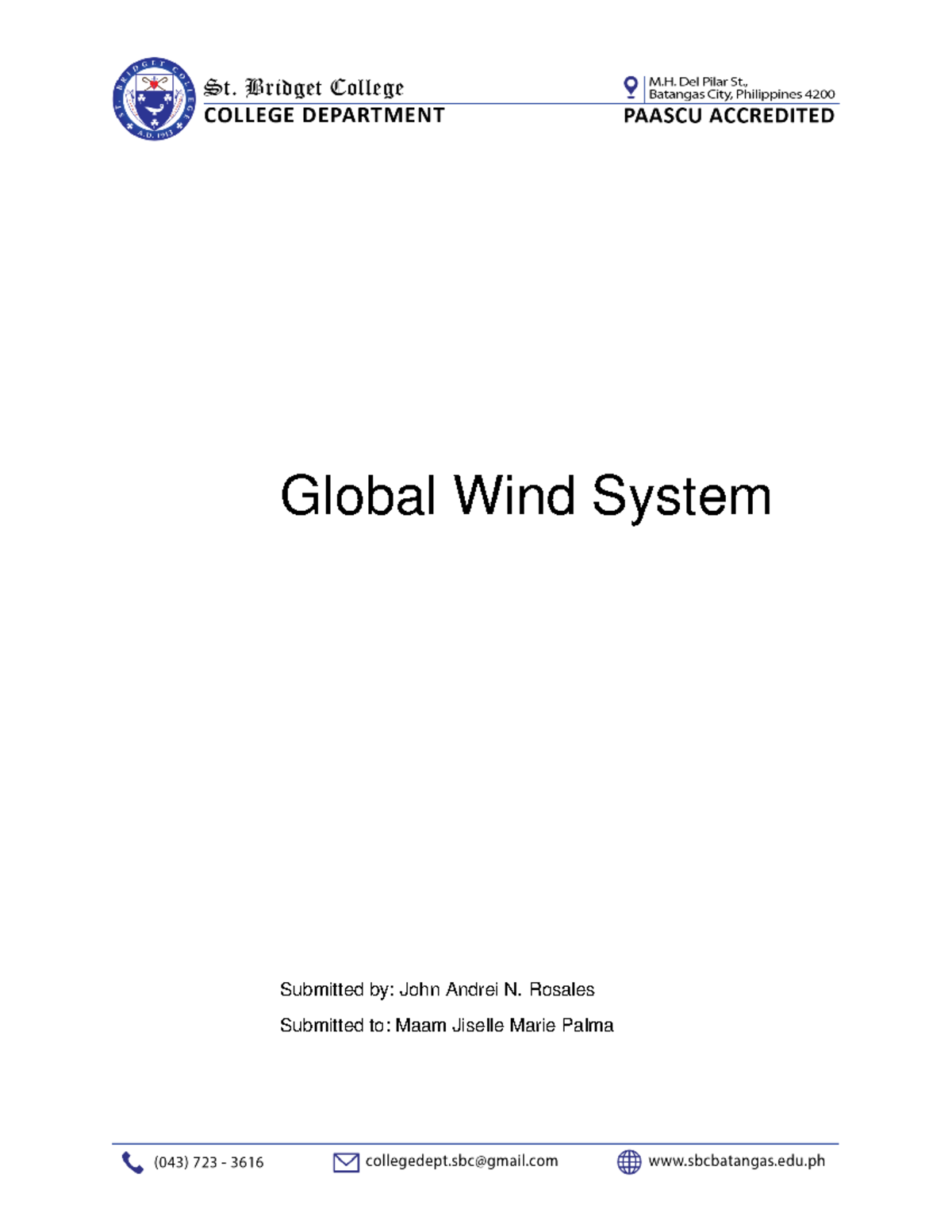 Global Wind System Overview - Andrei Rosales (ENG101) - Studocu