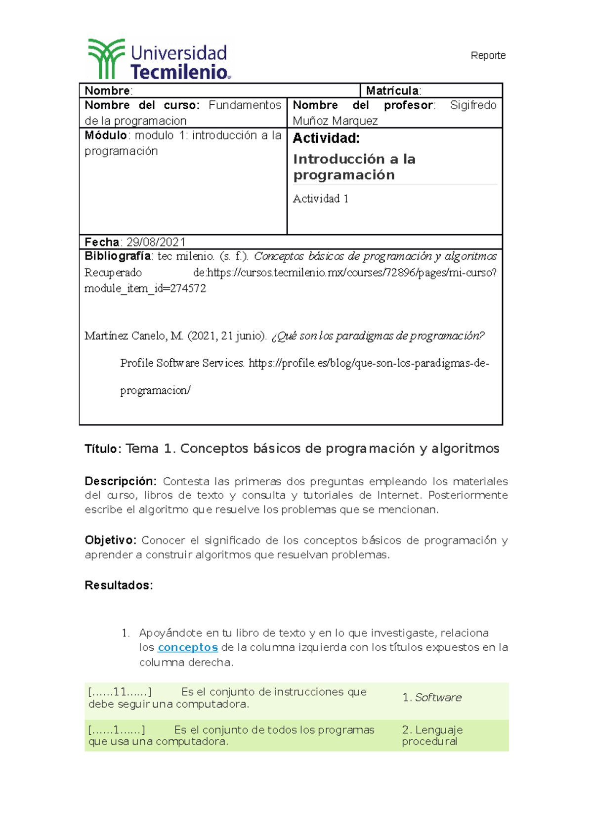 Actividad 1: Introducción a Fundamentos de Programación (Módulo 1 ...