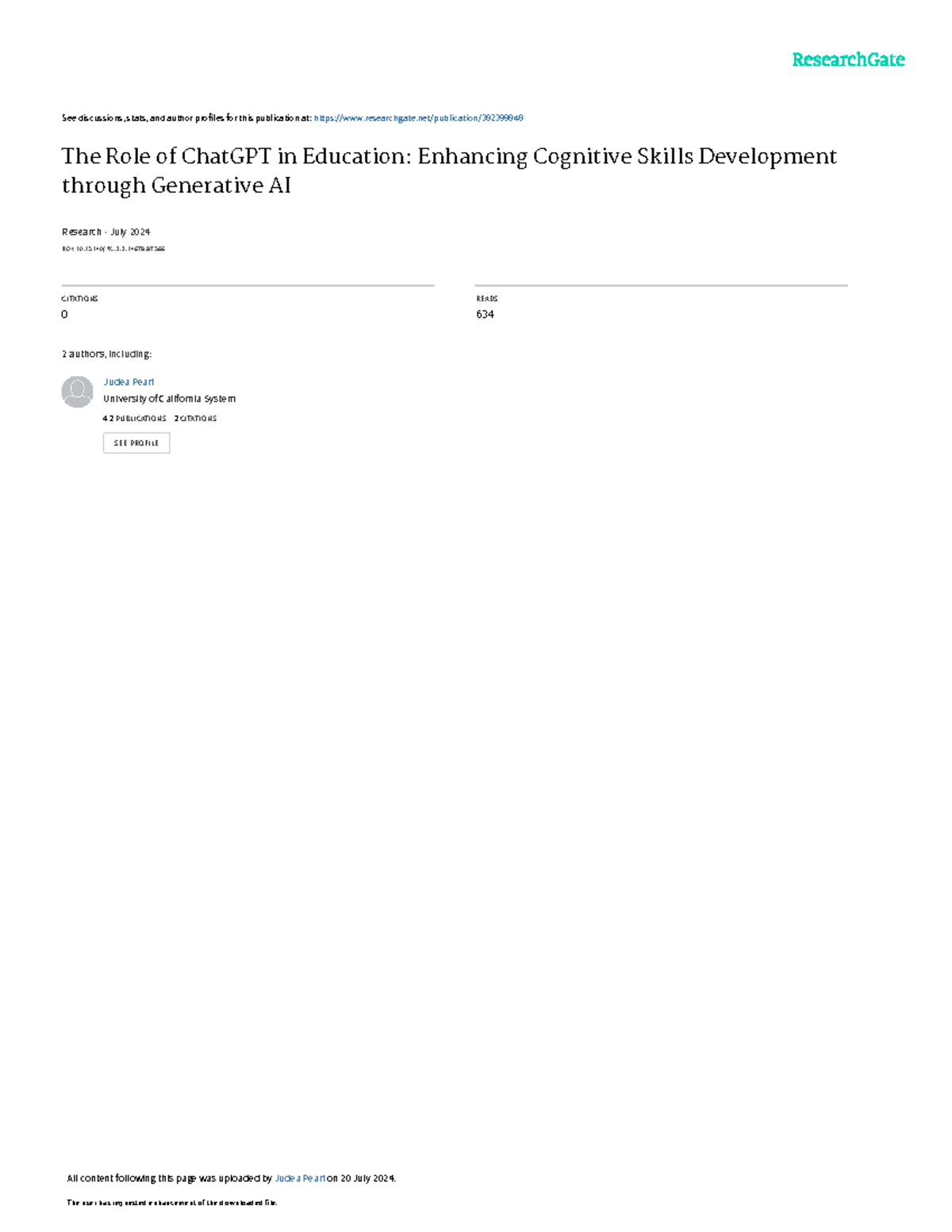 The Role of ChatGPT in Education: Enhancing Cognitive Skills ...