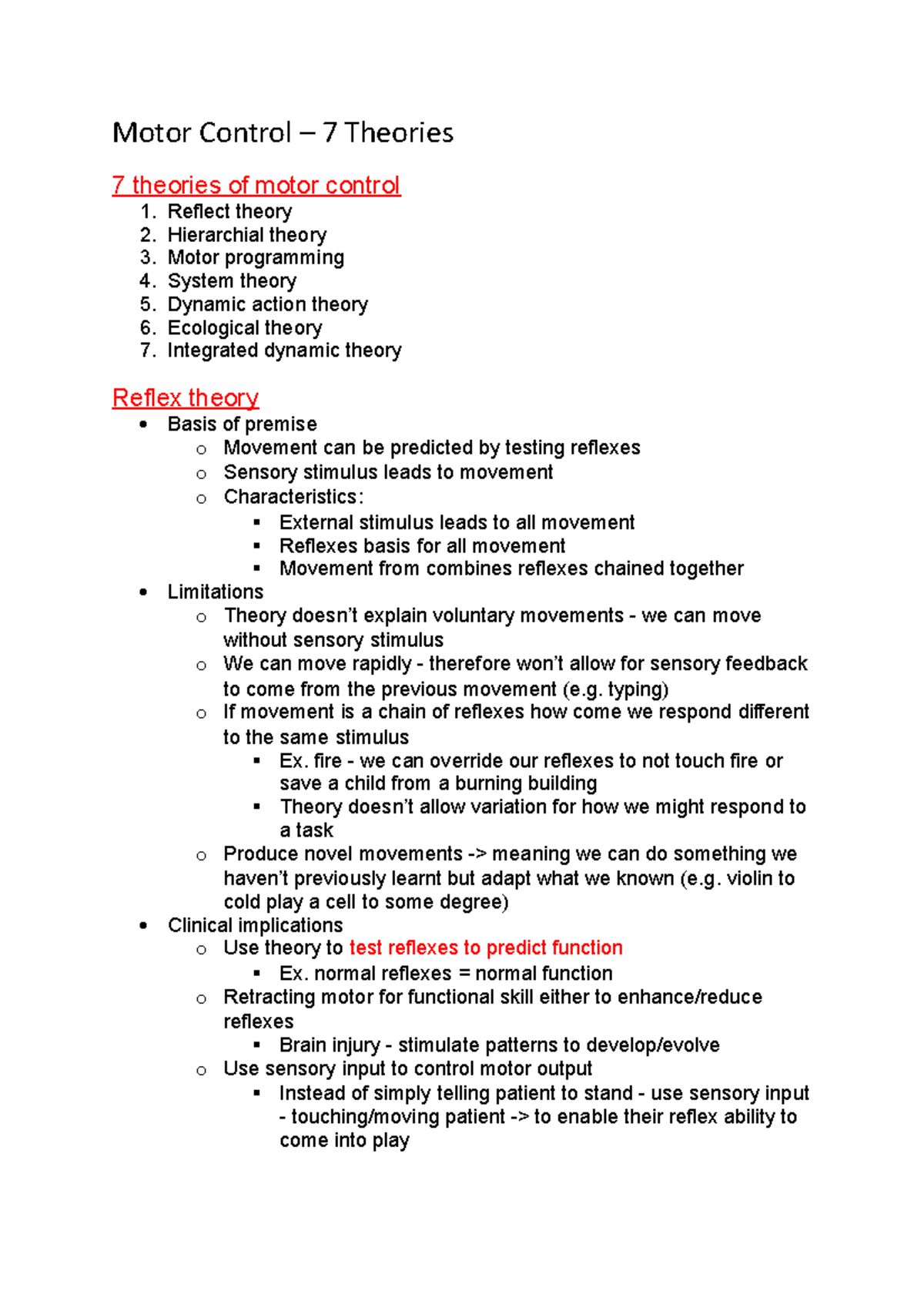 BMS 257 - Theories of Motor Control: Reflex, Hierarchical, and Beyond ...