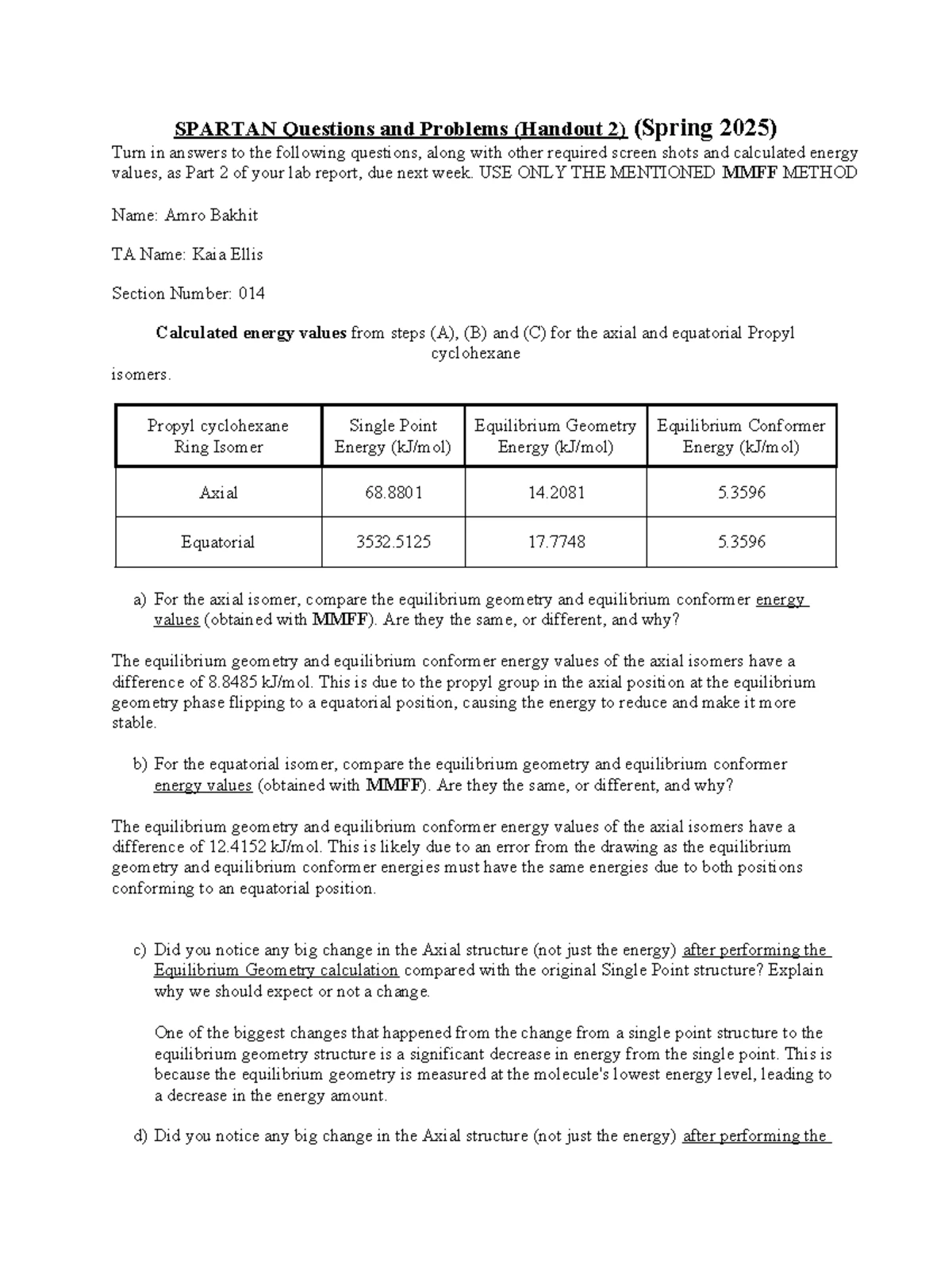 Lab Report for CHEM 2203: Solvent Extraction II - Spring 2025 - Studocu