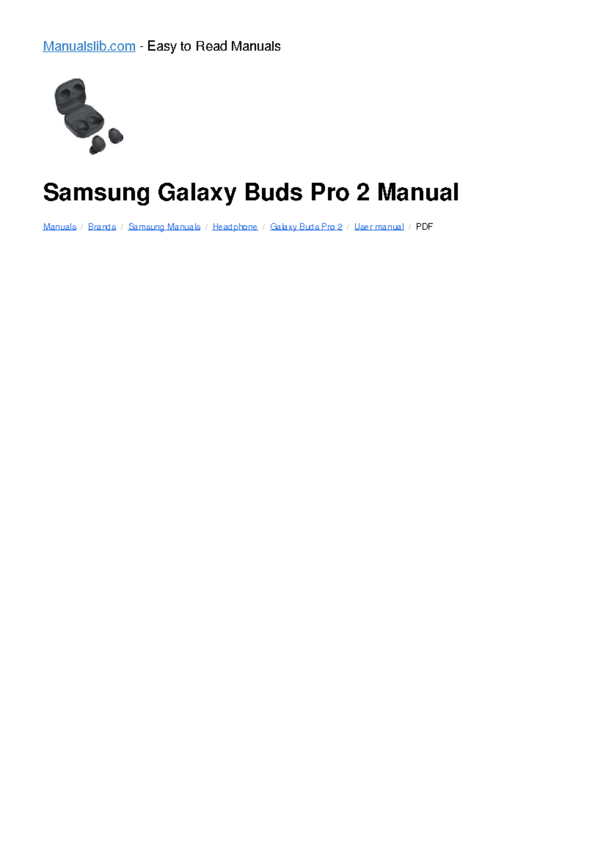 Samsung Galaxy Buds Pro 2 User Manual: Setup & Features Guide - Studocu