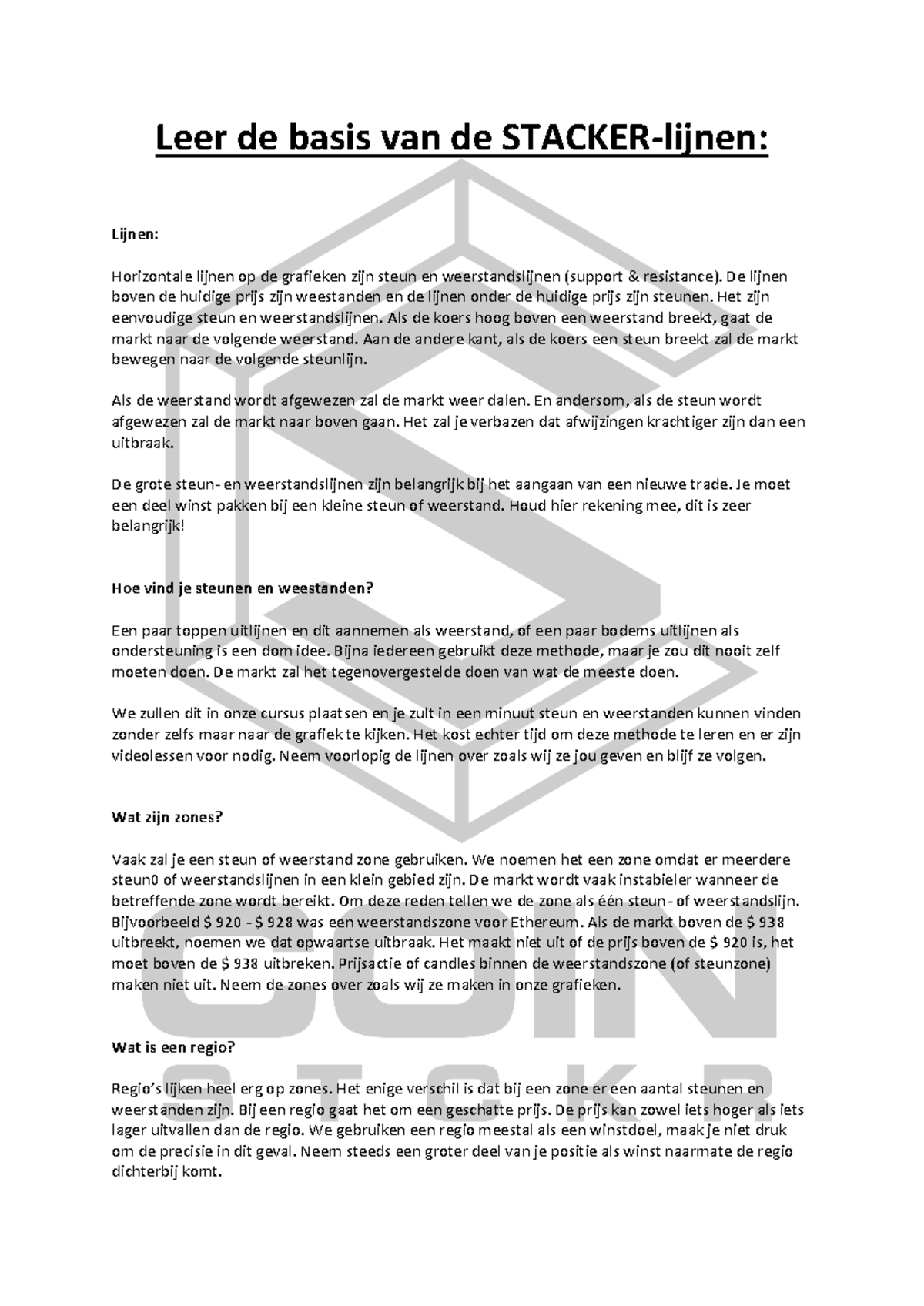 Coinstacker 101: Basisprincipes van Trading en Kaartanalyse - Studeersnel