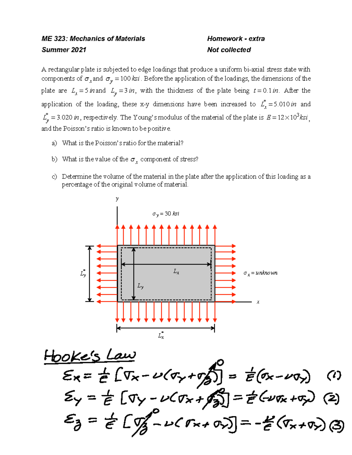 ME 323: Mechanics of Materials Homework Solutions Summer 2021 - Studocu