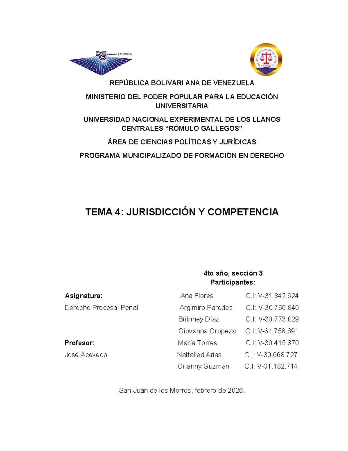 Jurisdicción y Competencia en Derecho Procesal Penal - Tema 4 - Studocu