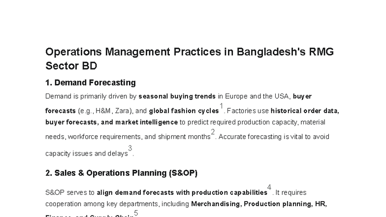 Operations Management Practices in RMG Sector BD: Planning & Scheduling ...