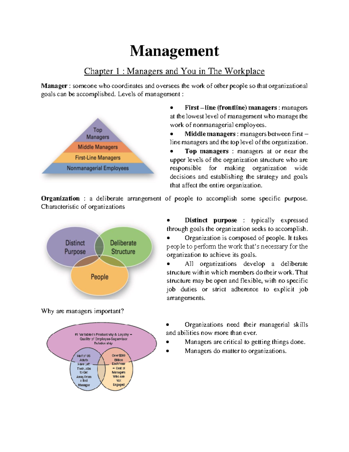 Mid Term Management Notes - Management Chapter 1 : Managers and You in ...