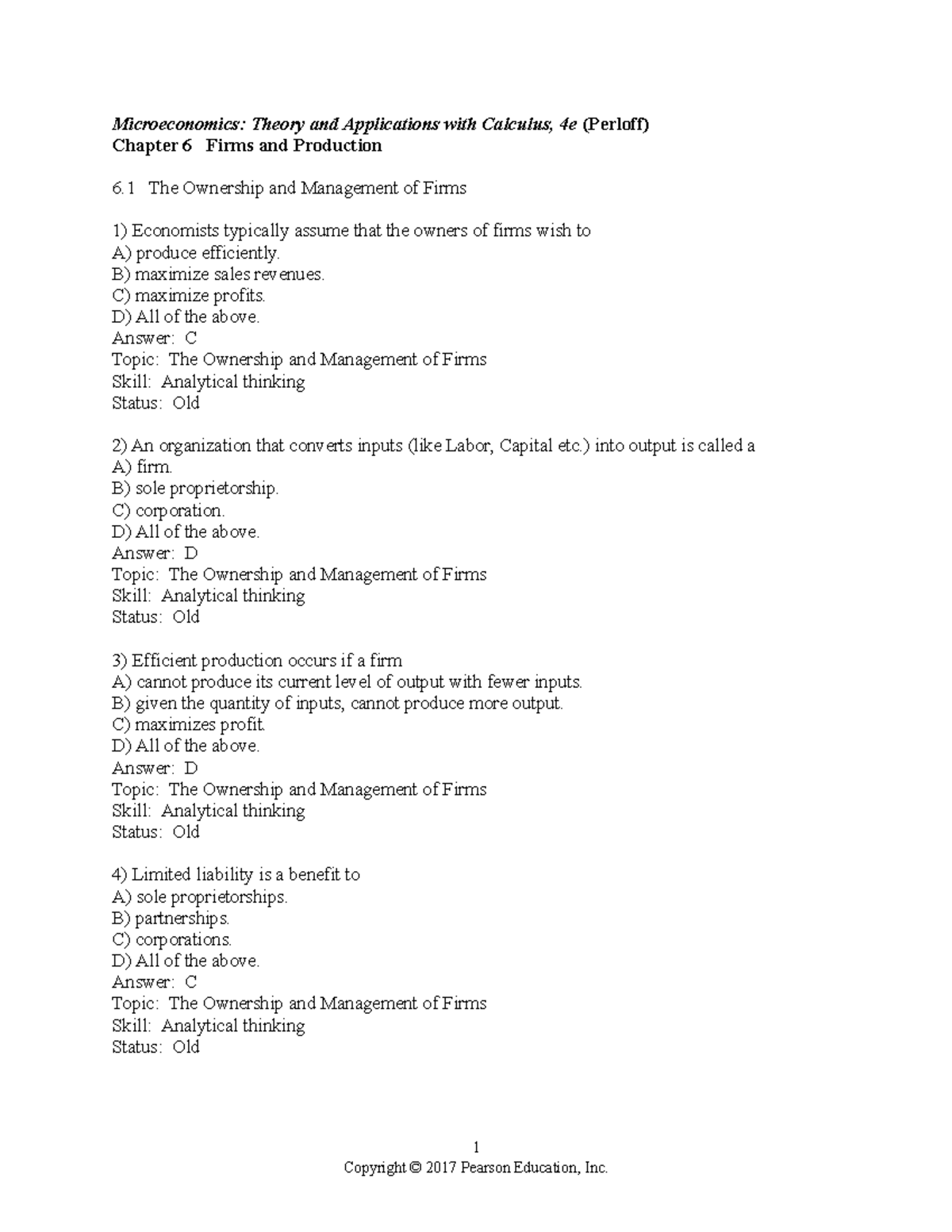 Practice Exam: Microeconomics (ECON 101) Chapter 06 Q&A (2019) - Studocu
