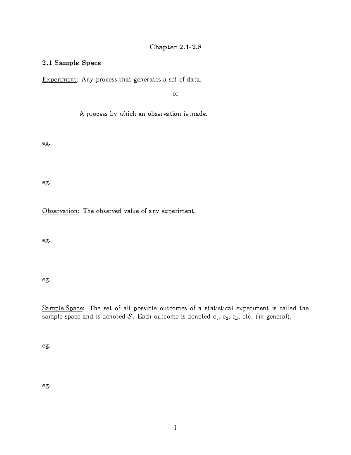Math 351 Fall 2023: Lecture Notes on Sample Space & Probability ...