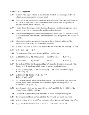 Chapter 5 - assignment - CHAPTER 5- ASSIGNMENT 5 a). I - I c). CI- CI ...