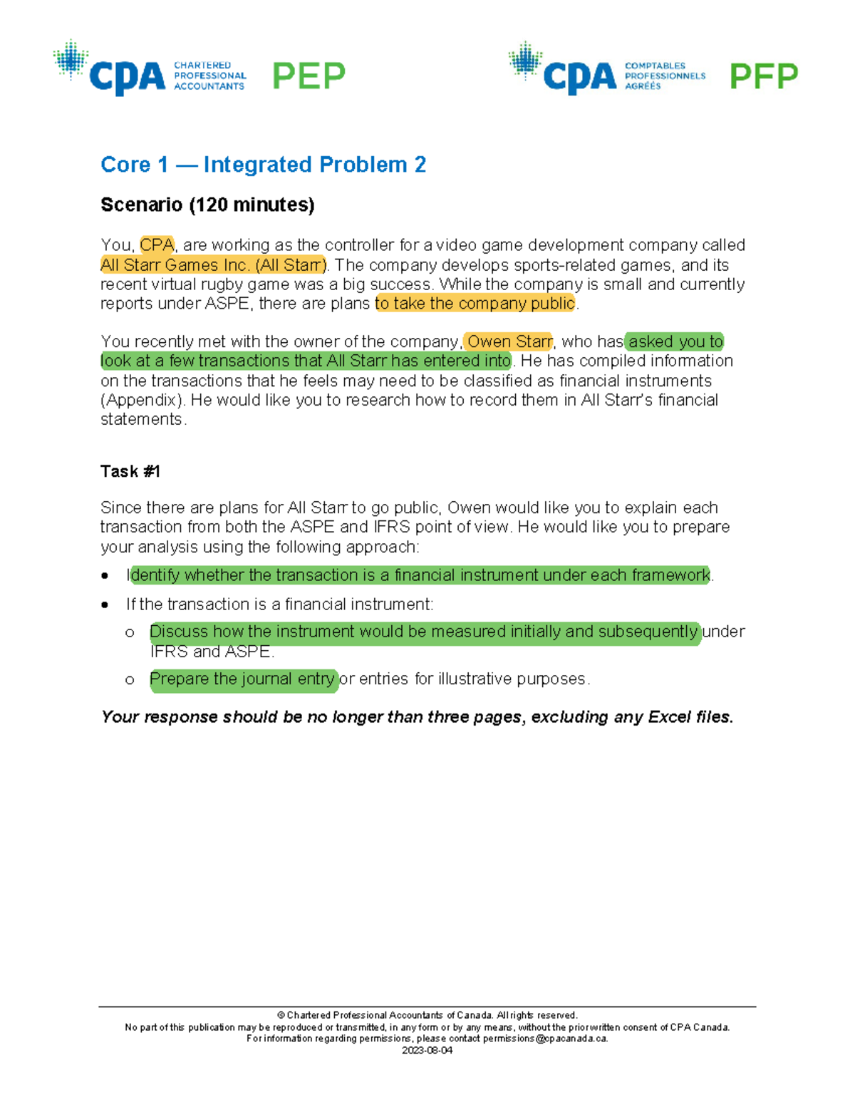 CO1-2501E-IP02 - case - © Chartered Professional Accountants of Canada ...