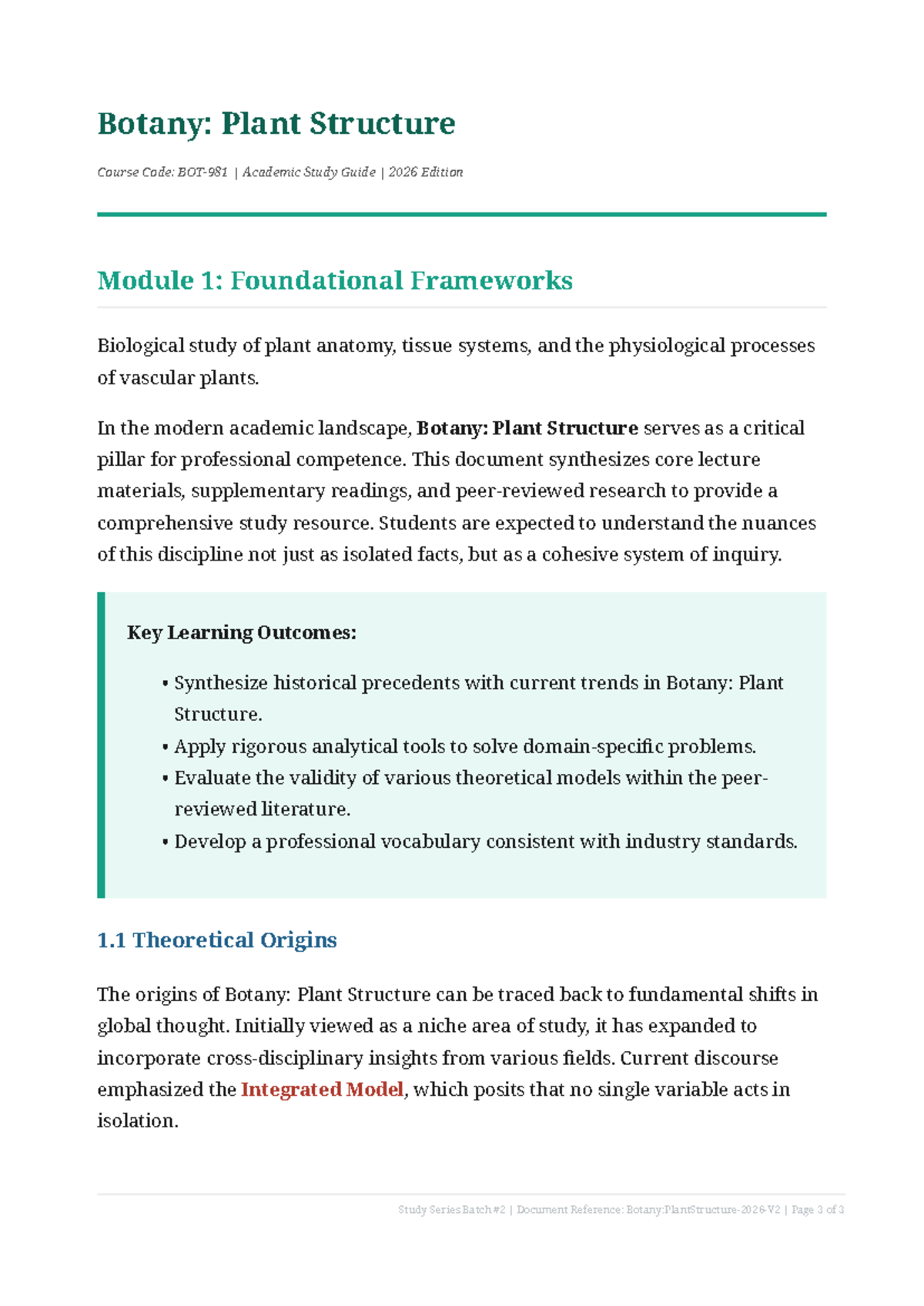 Botany: Plant Structure Study Notes - Academic Guide 2026 Edition - Studocu