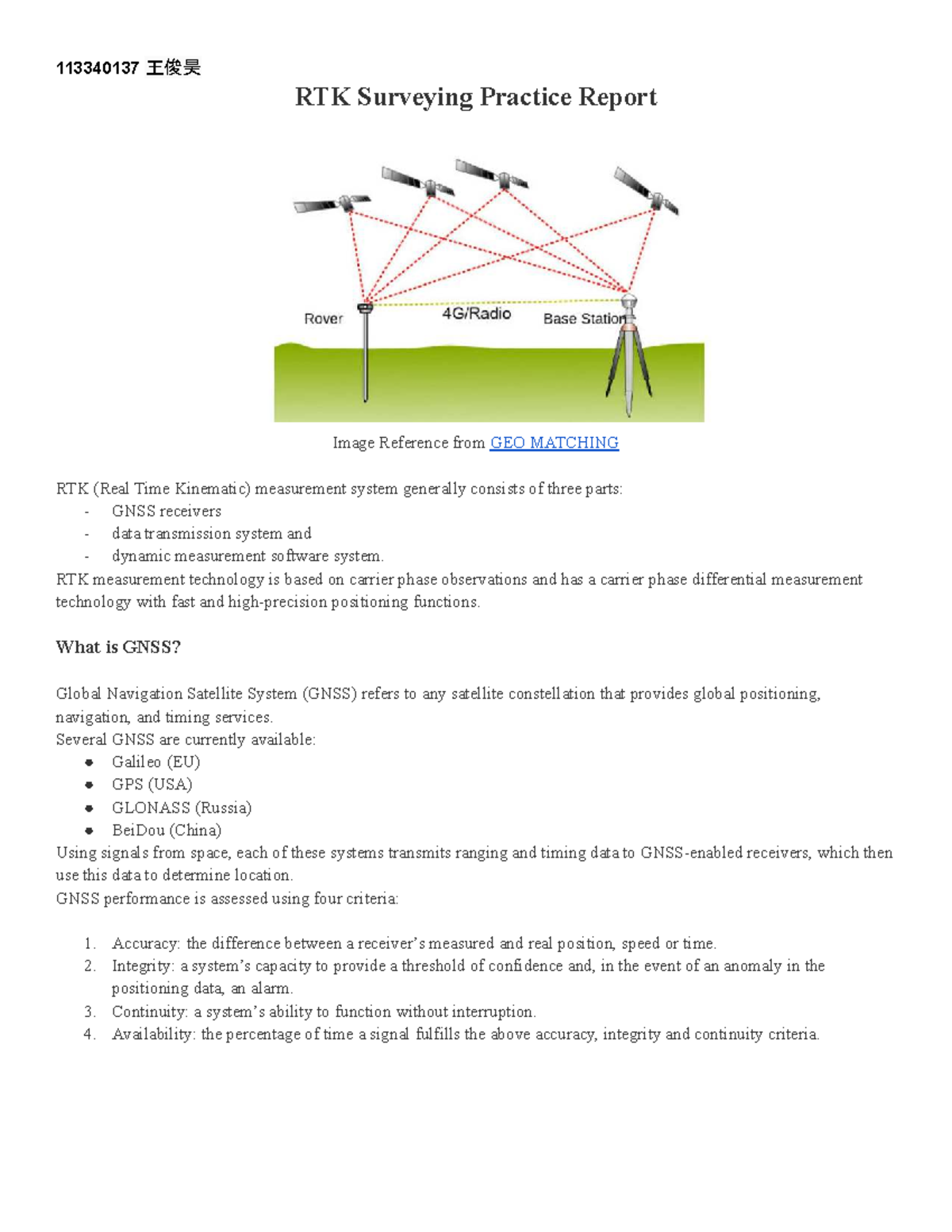 113340137 RTK Surveying Lecture Notes: GNSS & Measurement Tech - Studocu