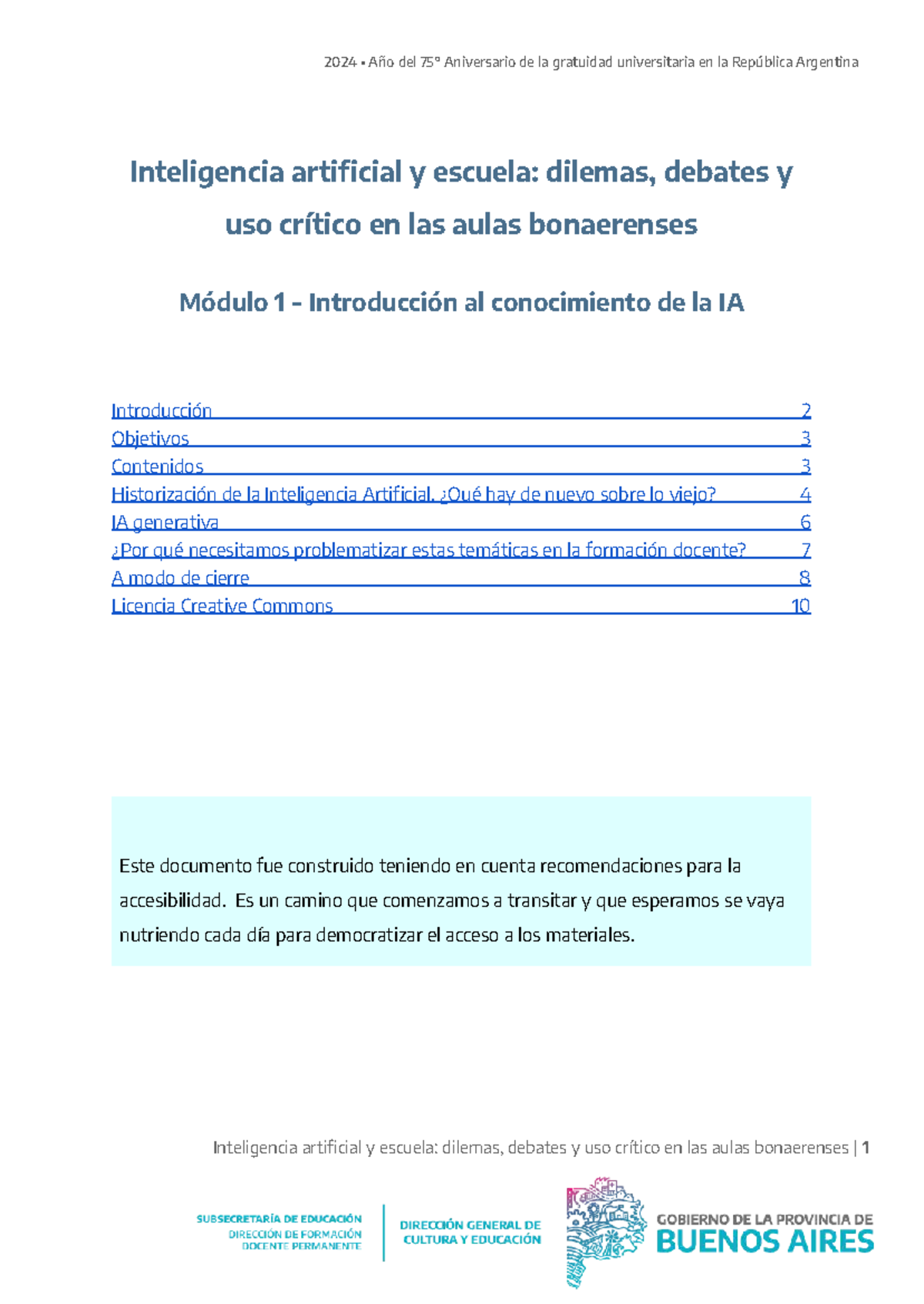 Módulo 1: Introducción a la IA en la Educación - Curso IA 2024 - Studocu