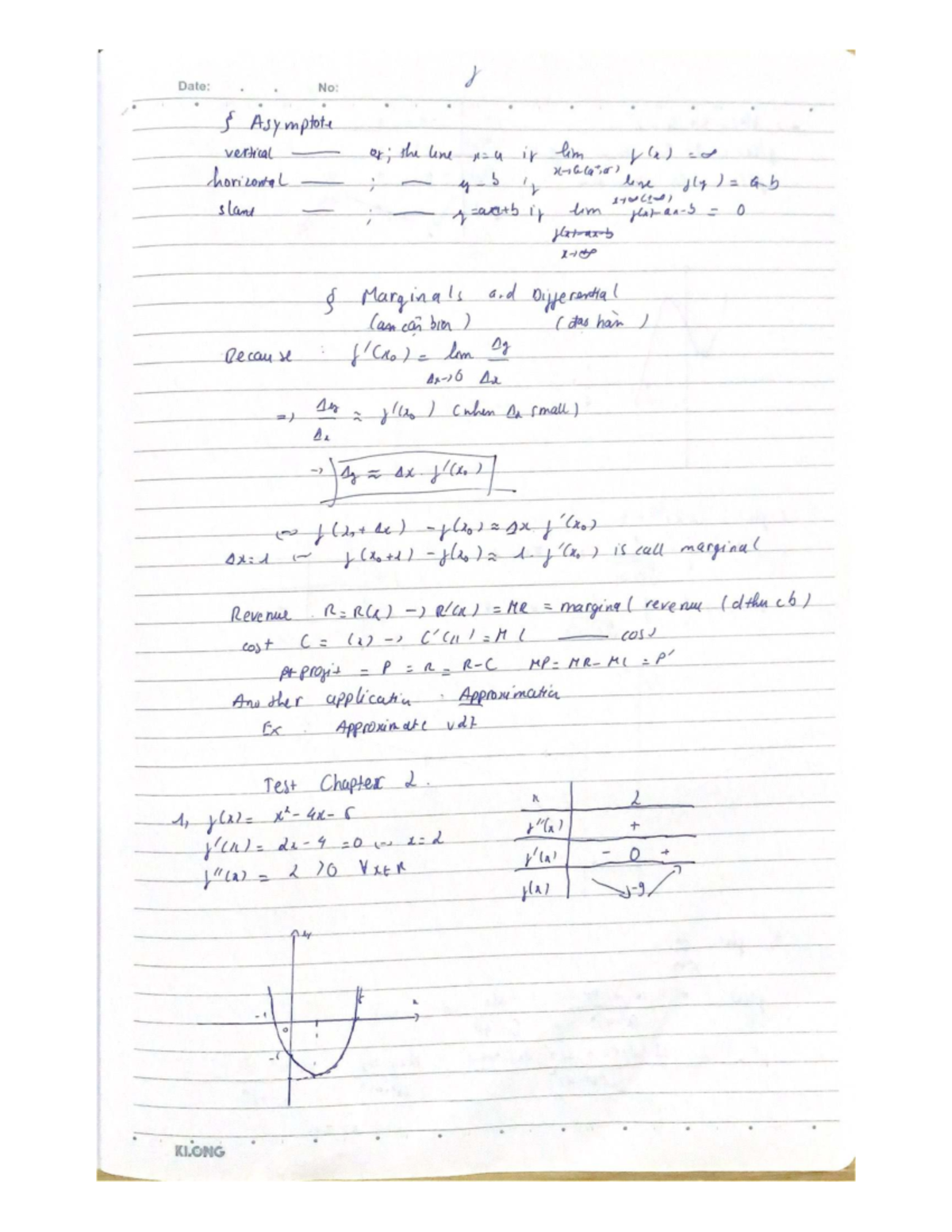 Chapter 2: Marginal Revenue and Differential Analysis (MATH 101) - Studocu