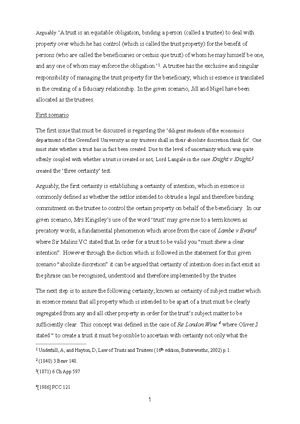 Formative Assessment Title - EQUITY AND TRUSTS LW2ETR LW3EQT FORMATIVE ...