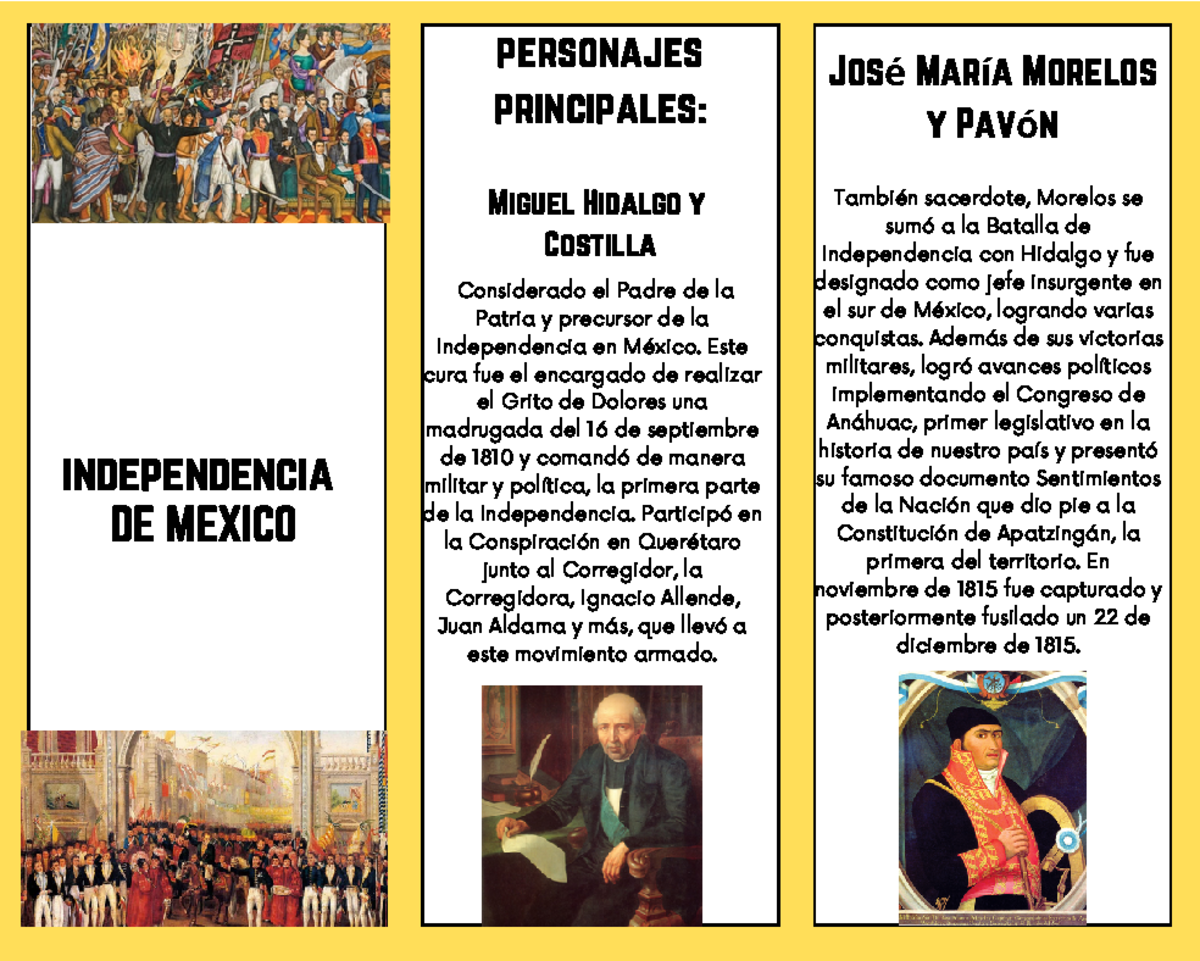 Cómo Hacer Un Tríptico De La Independencia De México