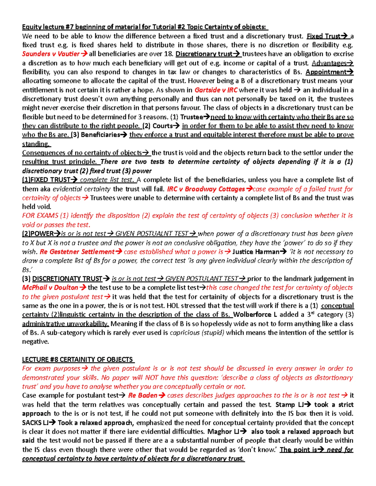 Equity and Trust - Tutorial 1 - Tutorial 1 – Equity and Trusts ...