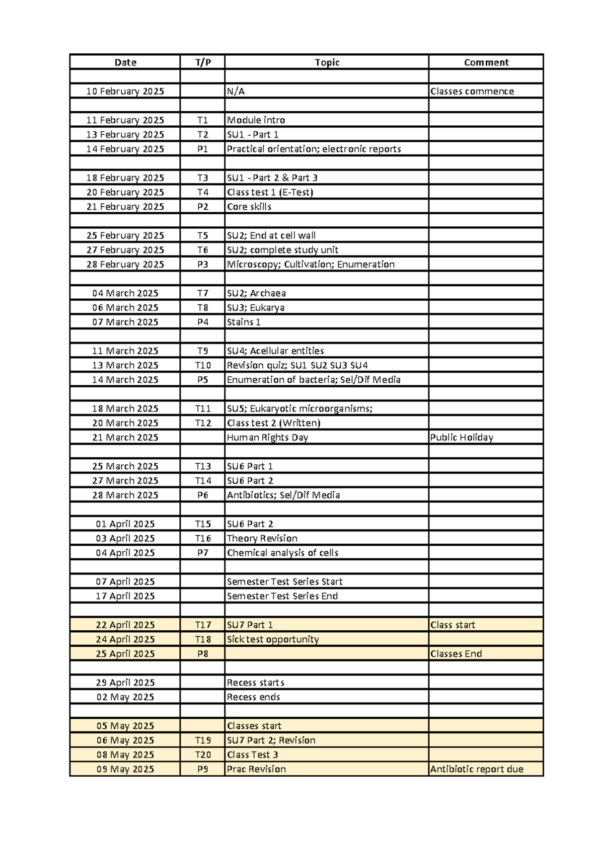 MKBN211 Timetable: Class Schedule & Important Dates for 2025 - Studocu