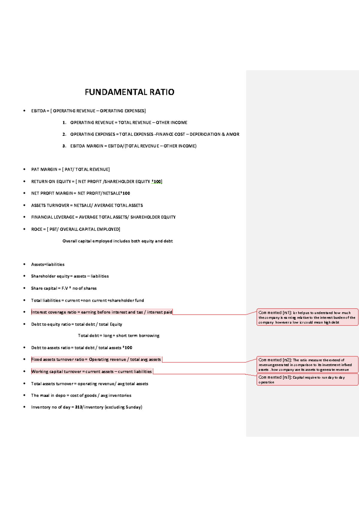 Fundamental Ratios for Financial Analysis: Key Metrics Explained - Studocu