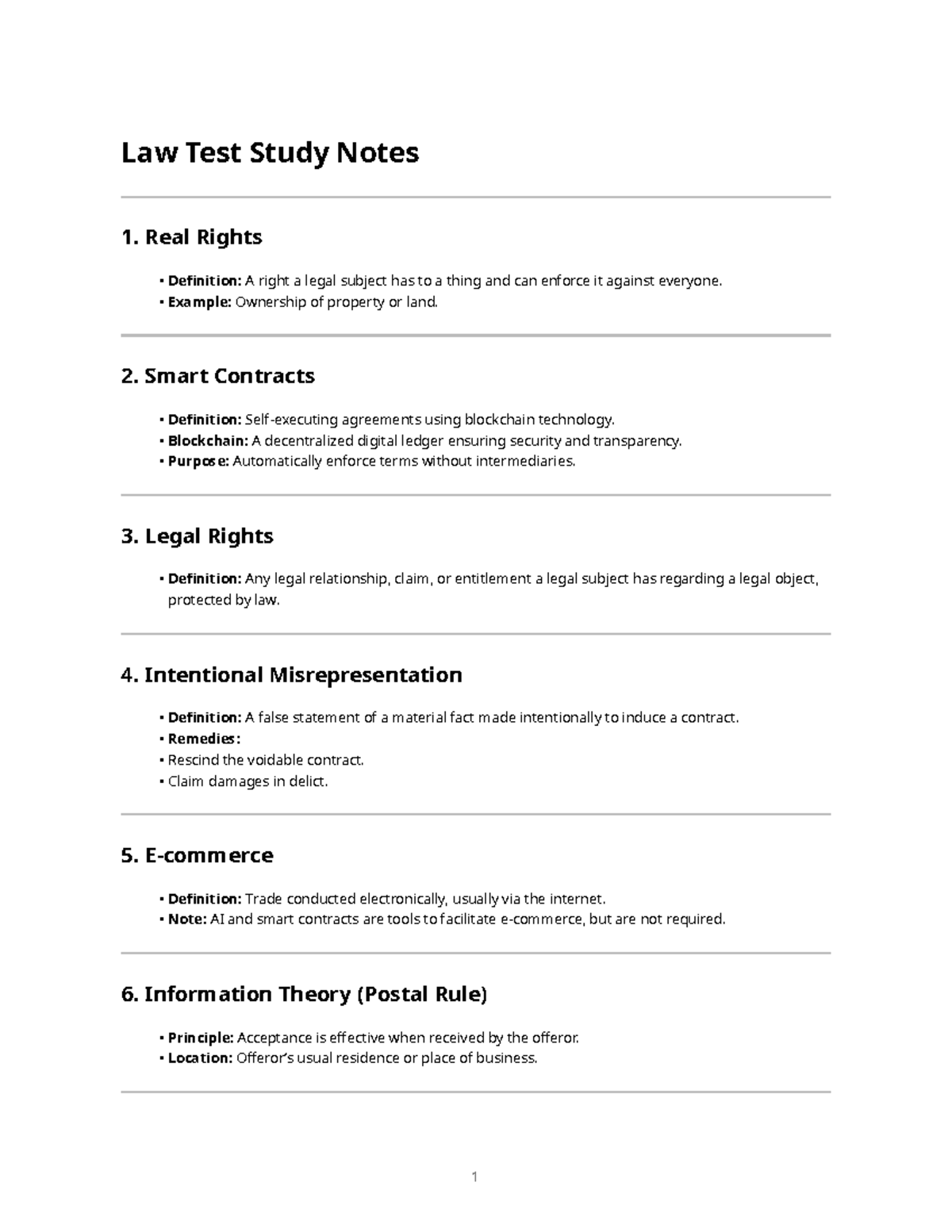 Law 101: Comprehensive Study Notes for Test Preparation - Studocu
