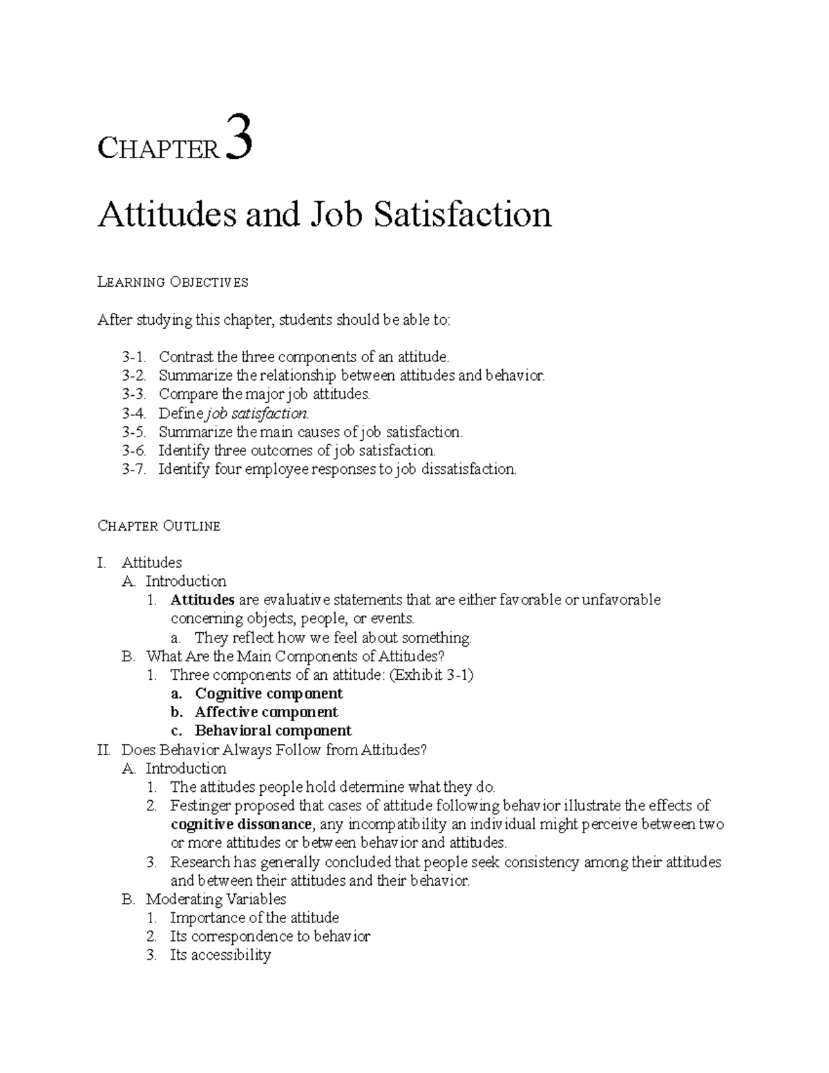 Chapter 3 - Understanding Attitudes and Job Satisfaction in OB - Studocu