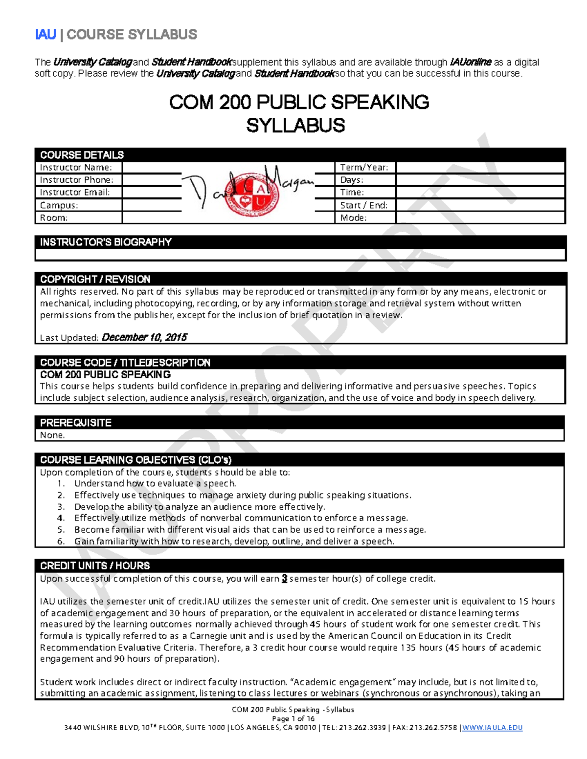 COM 200 Public Speaking Course Syllabus and Guidelines - Studocu