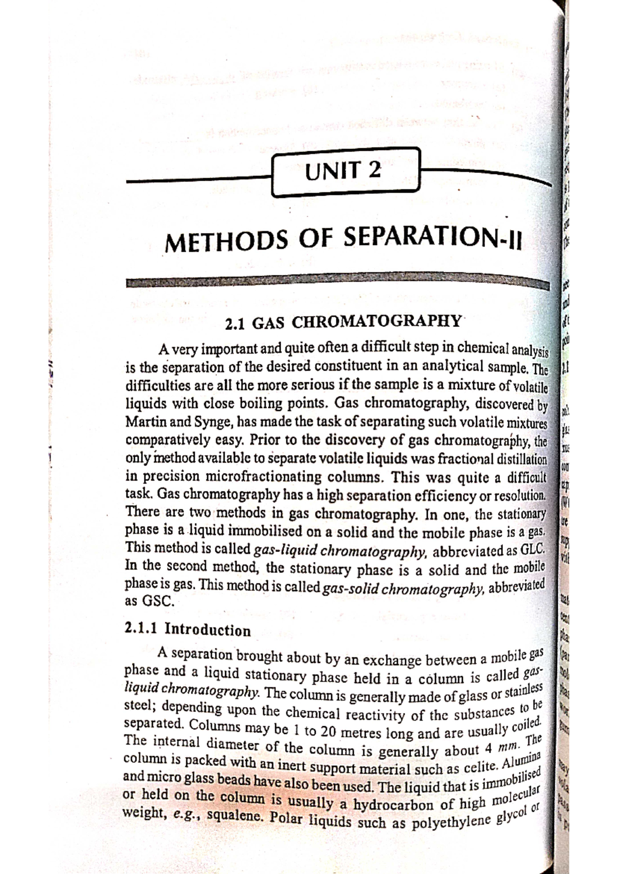 GC - Gas Chromatography Notes for Chemistry Students - Studocu
