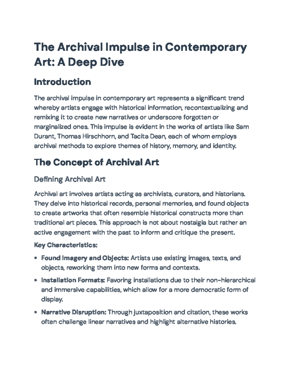 Contemporary Archival Art: Narratives of Memory and Identity ...