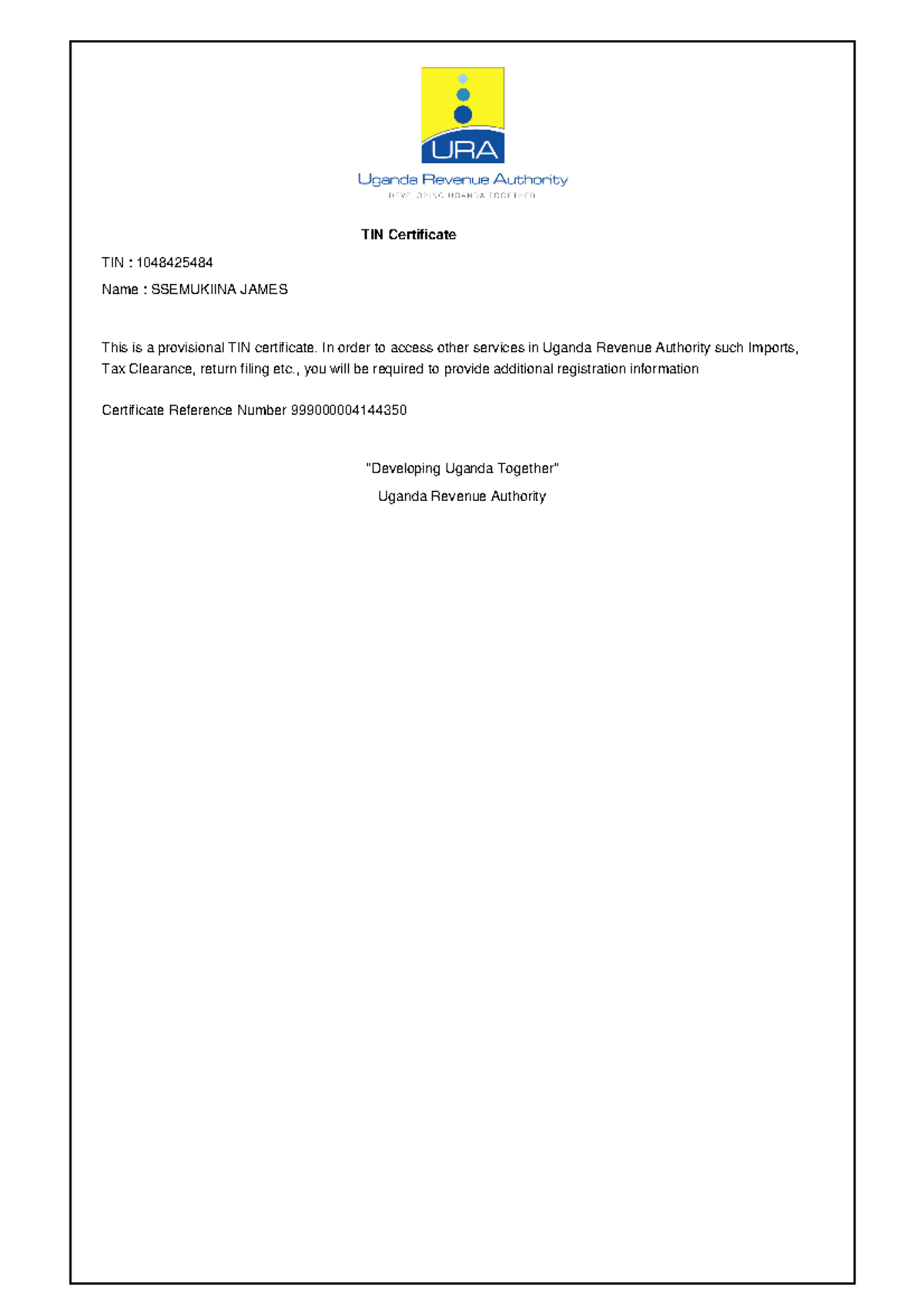 TIN - study materials - Fundamentals of Accounting 2 - TIN Certificate ...