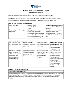 ENG 130 Module One Reading Response Interviewing the text - ENG 130 ...