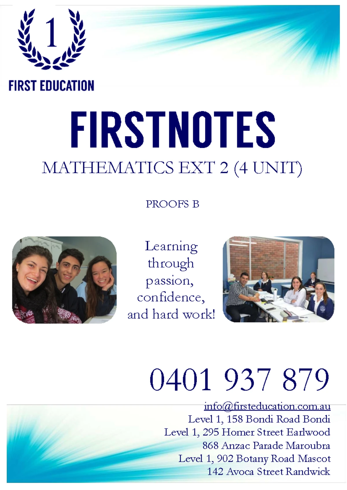 MATHEMATICS EXT 2 (4 UNIT) PROOFS A Study Notes - Studocu