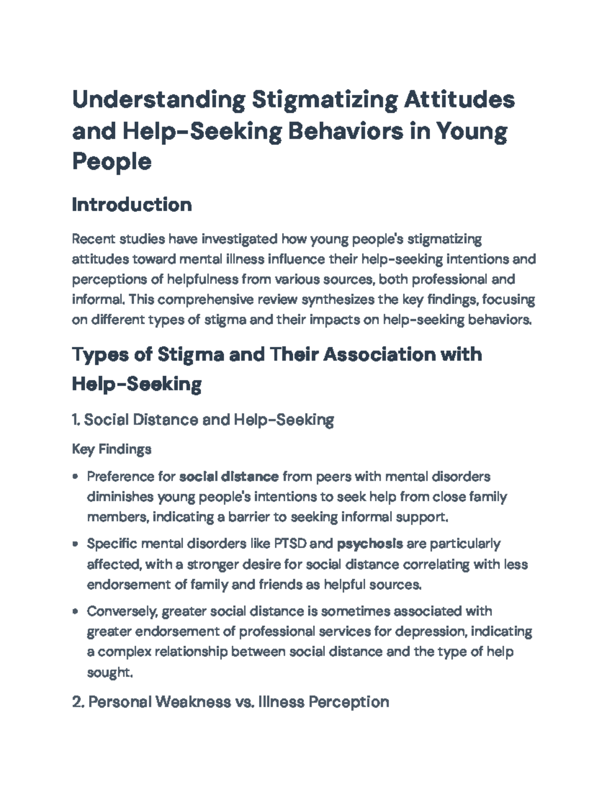 Understanding Stigmatizing Attitudes & Help-Seeking in Young People ...