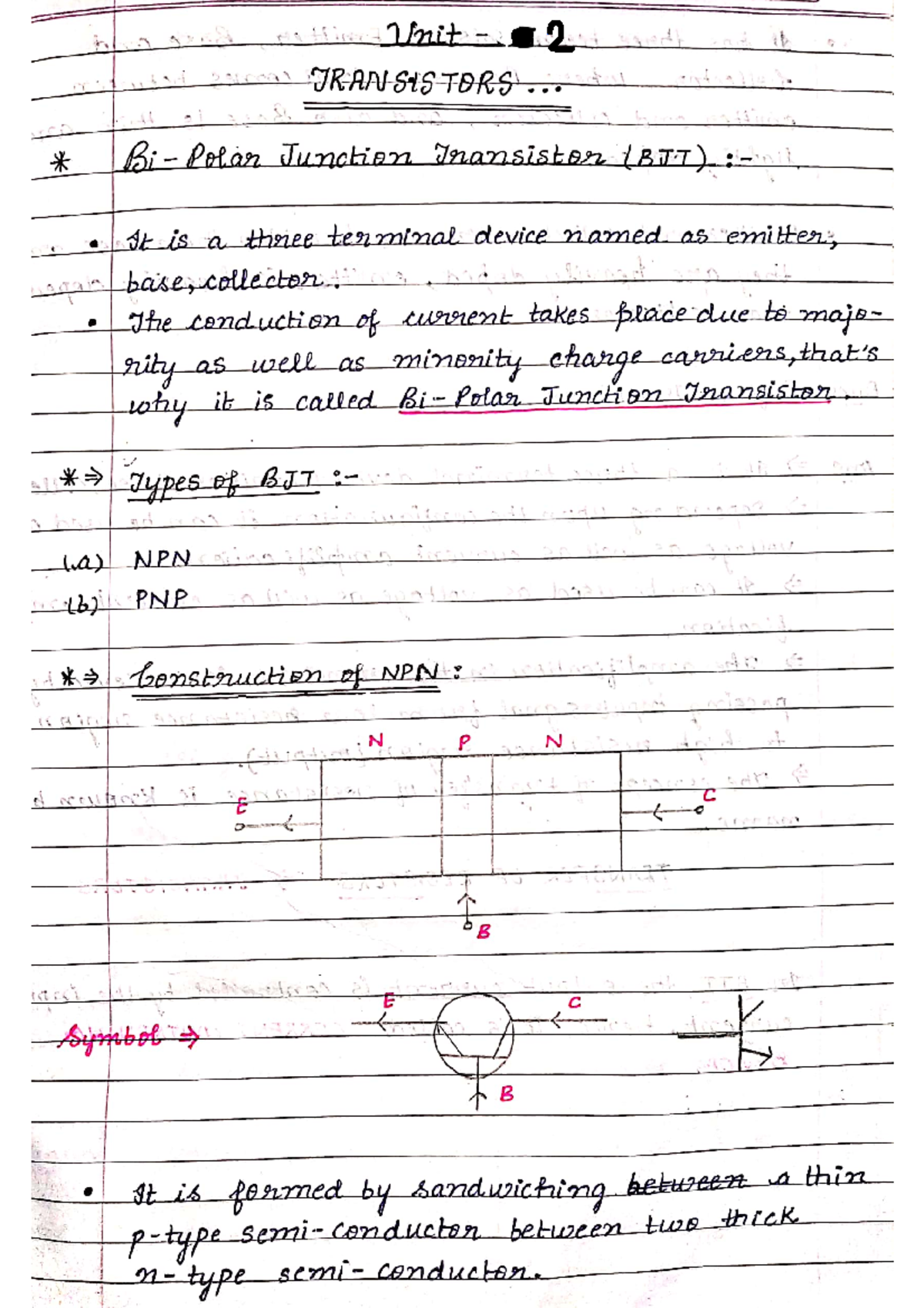 Unit 2: Bipolar Junction Transistor (BJT) Overview and Characteristics ...