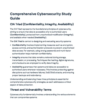 Cybersecurity - Study Notes & Assignments - Studocu